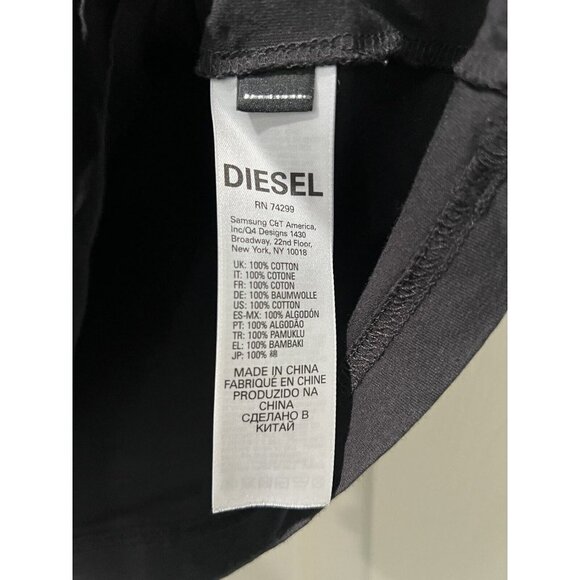 DIESEL TShirt Short Sleeve Crew Neck 100%Cotton Unisex Tee Black Size S - Picture 5 of 8